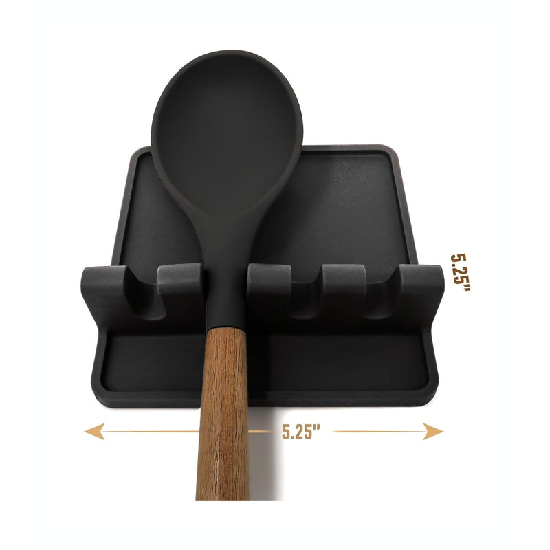 Black Silicone Utensil Rack Spoons, Forks, Tongs & More