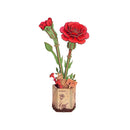 DIY 3D Wood Puzzle Red Carnation 124pcs