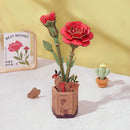 DIY 3D Wood Puzzle Red Carnation 124pcs