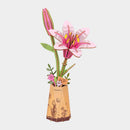 DIY 3D Wood Puzzle Pink Lily 73 pieces