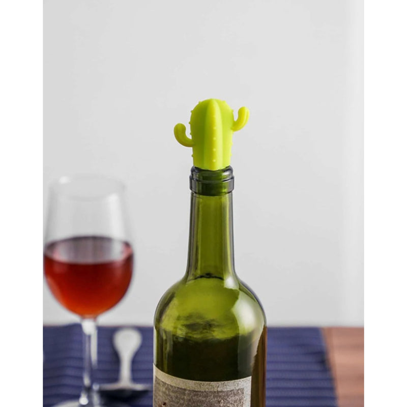 Wine Stopper Green Cactus 2 Pack