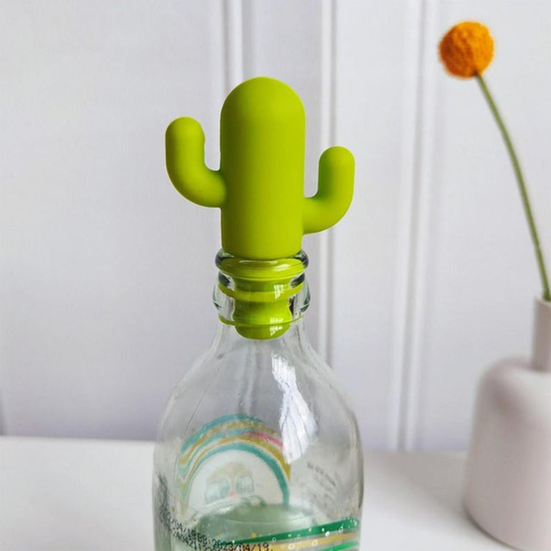 Wine Stopper Green Cactus 2 Pack