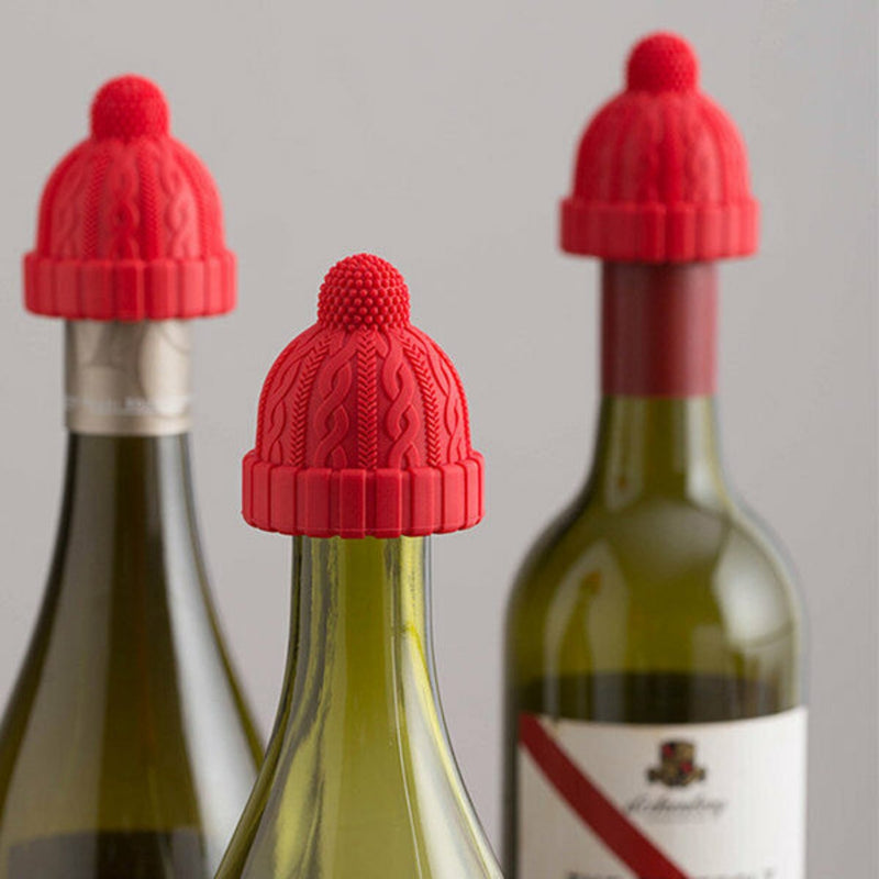 Wine Stopper Red Snow Beanie 2 Pack