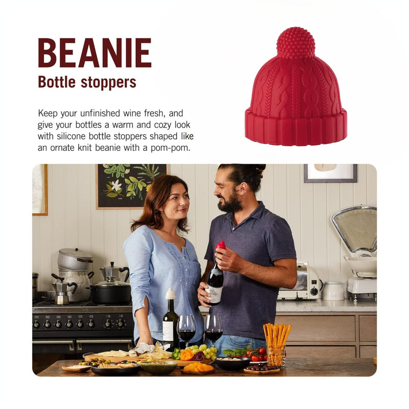 Wine Stopper Red Snow Beanie 2 Pack