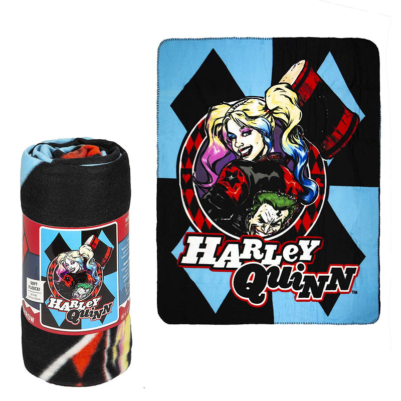 Blanket Faux Fur Harley Quinn TWIN Bed 60"x 80 - Flashpopup.com
