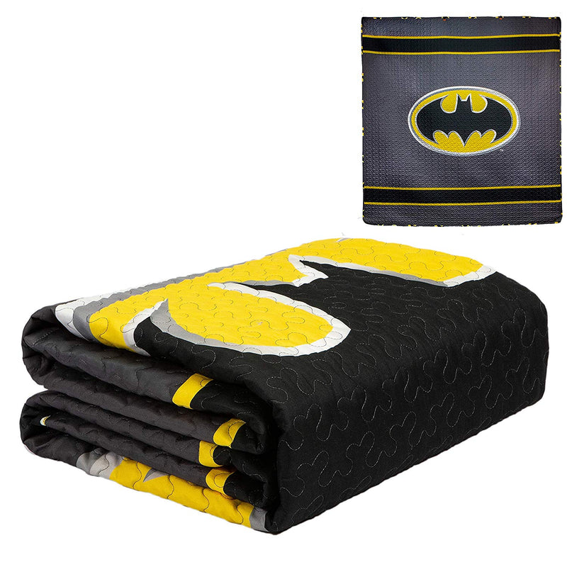 Quilted Bedspread Batman Emblem QUEEN Size - Flashpopup.com