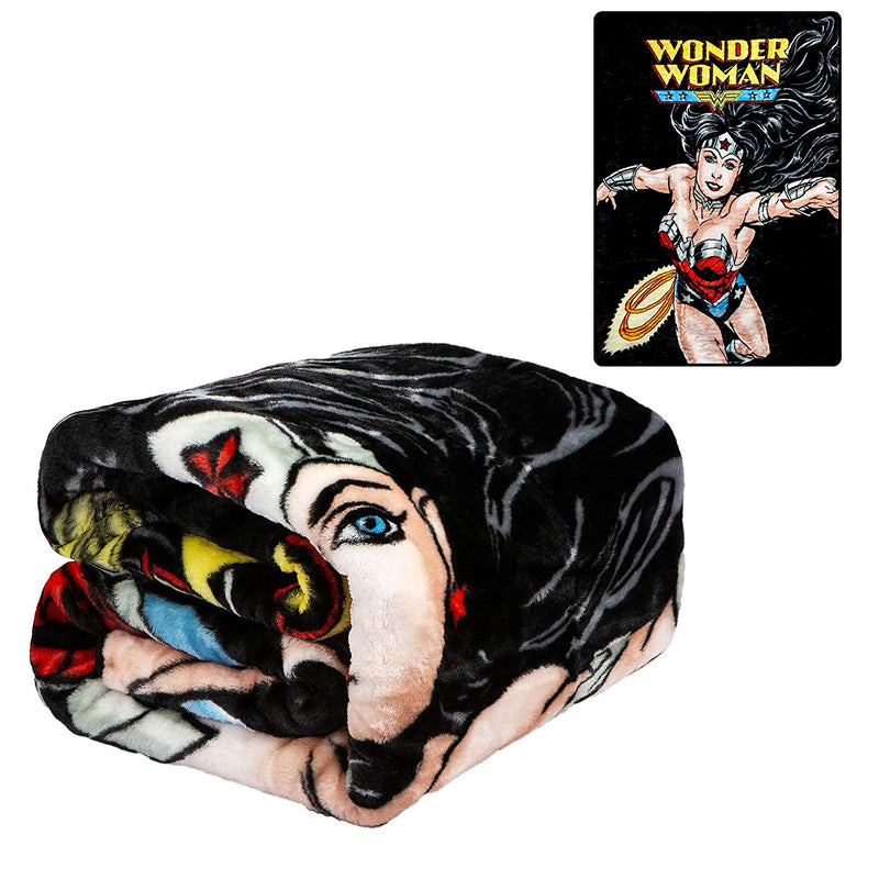 Blanket Faux Fur Wonder Woman Fight TWIN Bed 60"x 80 - Flashpopup.com
