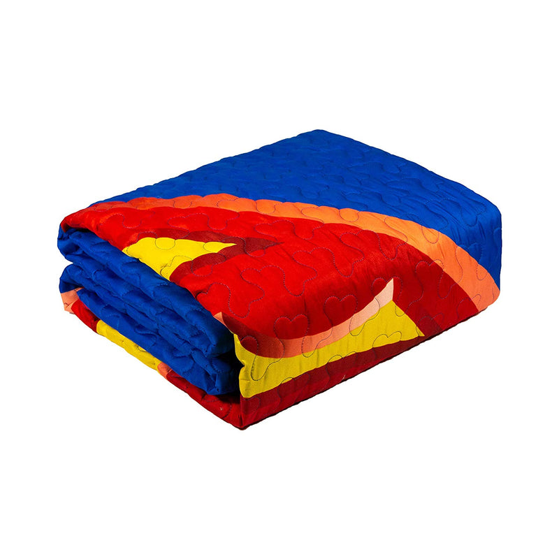 Quilted Bedspread Superman Shield TWIN Size - Reversible  Design - Flashpopup.com