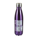 Gourmet Home Stainless Steel Bottle 'Run Now' 17Oz, Purple - Flashpopup.com