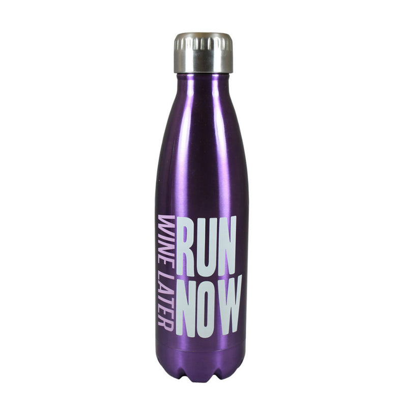 Gourmet Home Stainless Steel Bottle 'Run Now' 17Oz, Purple - Flashpopup.com