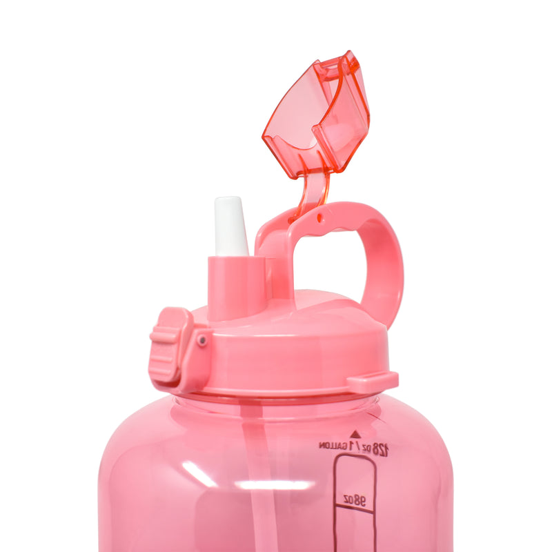 Wellness 128oz Sports Water Bottle Pink with Straw - Flashpopup.com