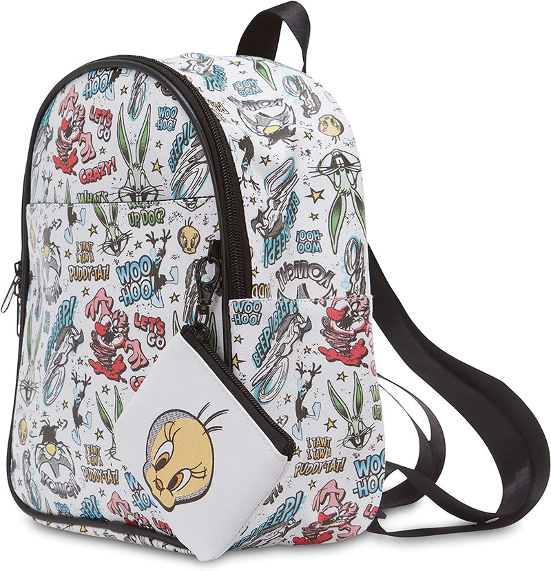 Leather Backpack with Coin Purse - Looney Tunes, 10.5''