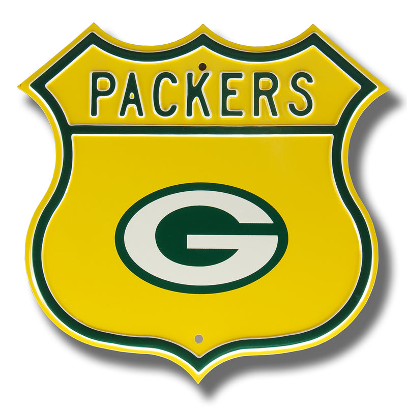 NFL Route Sign Green Bay Packers Metal Sign, 3 pounds Dimensions 16" x 16" - Flashpopup.com