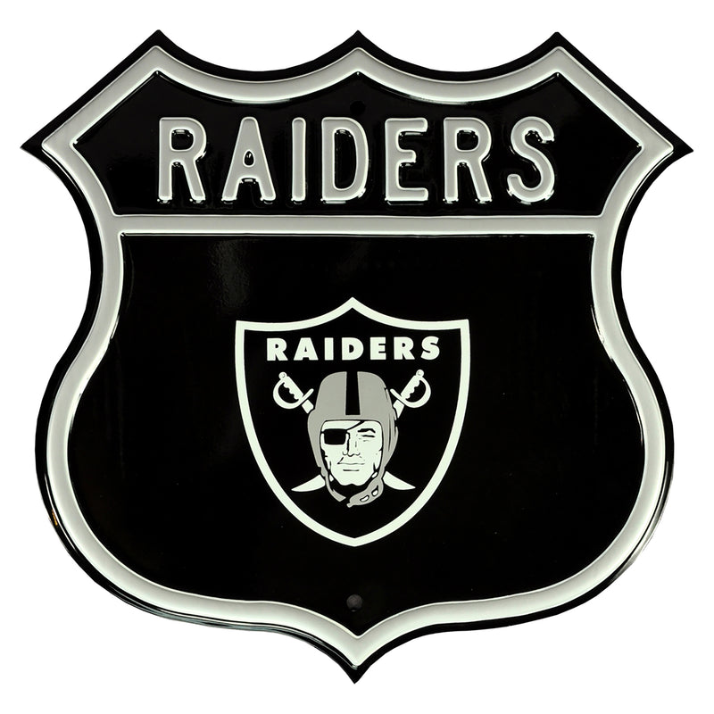 NFL Route Sign Las Vegas Raiders Metal Sign, 3 pounds Dimensions 16" x 16" - Flashpopup.com