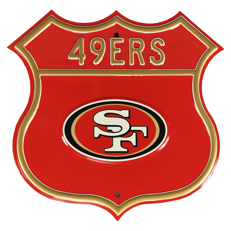 NFL Route Sign San Francisco 49Ers Metal Sign, 3 pounds Dimensions 16" x 16" - Flashpopup.com