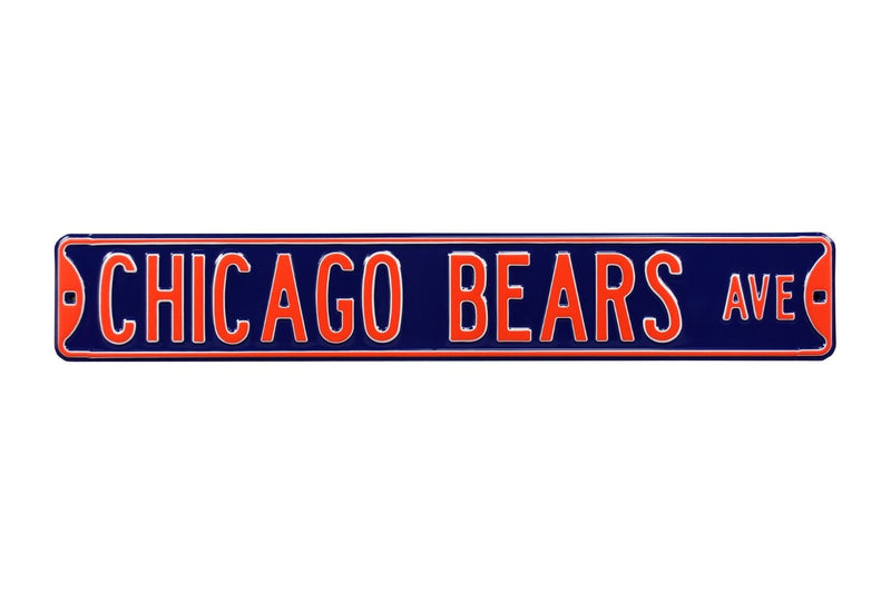 NFL Street Sign Chicago Bears Ave Metal Sign, 3 pounds Dimensions 6" x 36" - Flashpopup.com