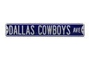 NFL Street Sign Dallas Cowboys Ave Metal Sign, 3 pounds Dimensions 6" x 36" - Flashpopup.com