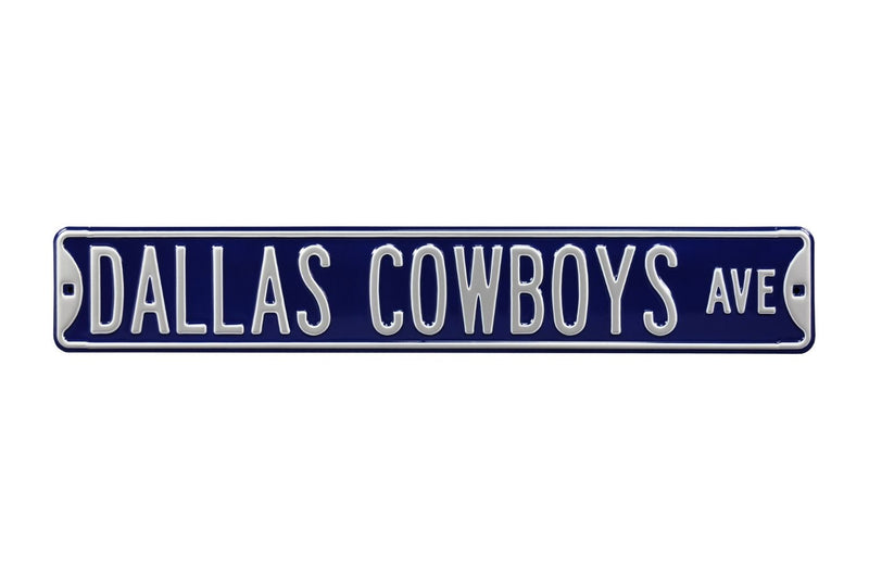 NFL Street Sign Dallas Cowboys Ave Metal Sign, 3 pounds Dimensions 6" x 36" - Flashpopup.com