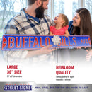 NFL Street Sign Buffalo Bills Ave Metal Sign, 3 pounds, Dimensions 6" x 36" - Flashpopup.com