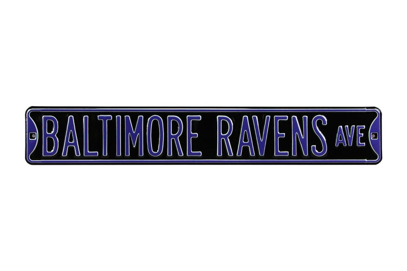 NFL Street Sign Baltimore Ravens Ave Metal Sign, 3 pounds Dimensions 6" x 36" - Flashpopup.com