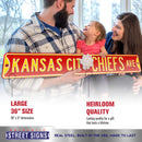 NFL Street Sign Kansas City Chiefs Ave Metal Sign, 3 pounds Dimensions 6" x 36" - Flashpopup.com