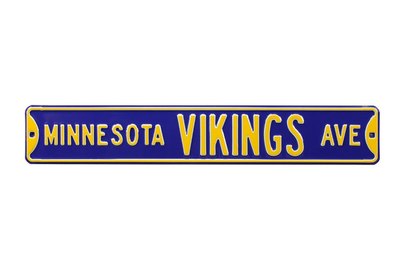NFL Street Sign Minnesota Vikings Ave Metal Sign, 3 pounds Dimensions 6" x 36" - Flashpopup.com