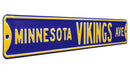 NFL Street Sign Minnesota Vikings Ave Metal Sign, 3 pounds Dimensions 6" x 36" - Flashpopup.com