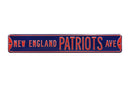 NFL Street Sign New England Patriots Ave Metal Sign, 3 pounds Dimensions 6" x 36" - Flashpopup.com