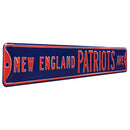 NFL Street Sign New England Patriots Ave Metal Sign, 3 pounds Dimensions 6" x 36" - Flashpopup.com