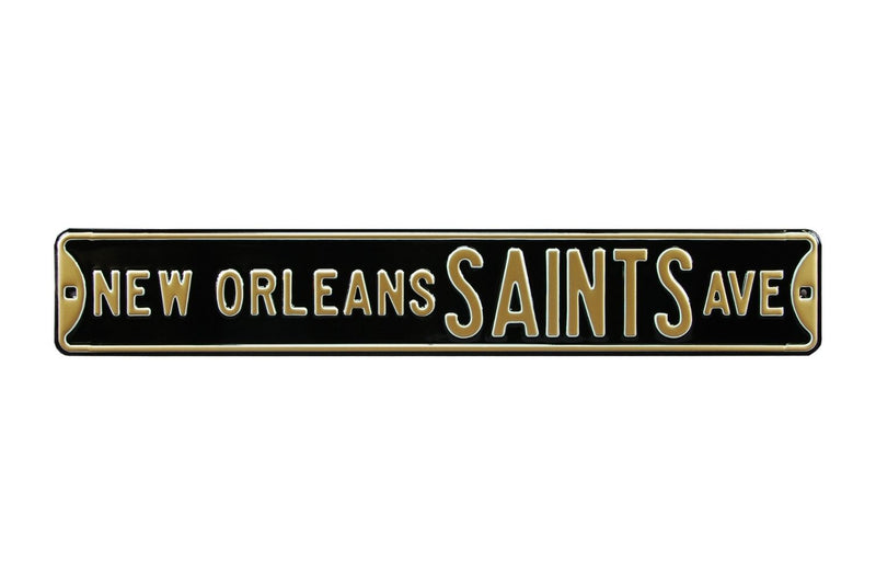 NFL Street Sign New Orleans Saints Ave Metal Sign, 3 pounds Dimensions 6" x 36" - Flashpopup.com