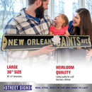 NFL Street Sign New Orleans Saints Ave Metal Sign, 3 pounds Dimensions 6" x 36" - Flashpopup.com