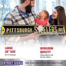 NFL Street Sign Pittsburgh Steelers Ave Metal Sign, 3 pounds Dimensions 6" x 36" - Flashpopup.com