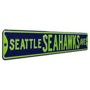 NFL Street Sign Seattle Seahawks Ave Metal Sign, 3 pounds Dimensions 6" x 36" - Flashpopup.com