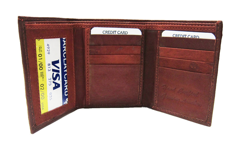 Wallet Men's Authentic Leather Trifold Wallets (Cherry) - Flashpopup.com