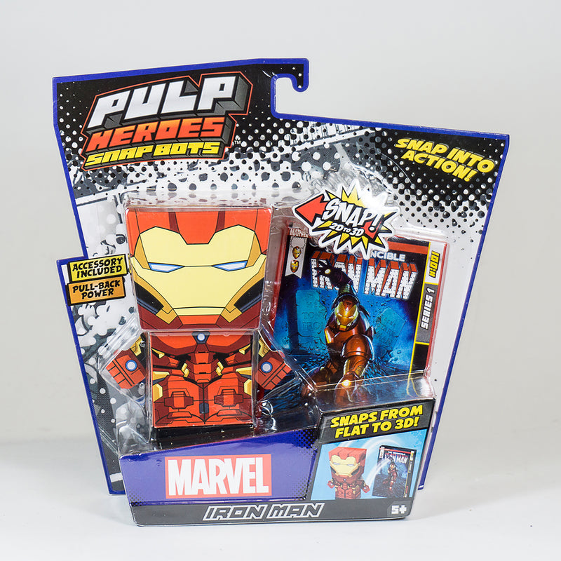 Marvel Iron Man SnapBot Pulp Heroes Pull Back - Flashpopup.com