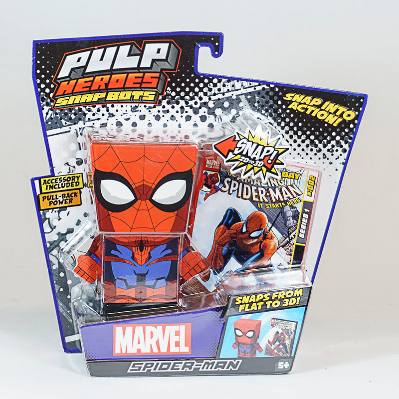 Marvel Spiderman SnapBot Pulp Heroes Pull Back - Flashpopup.com