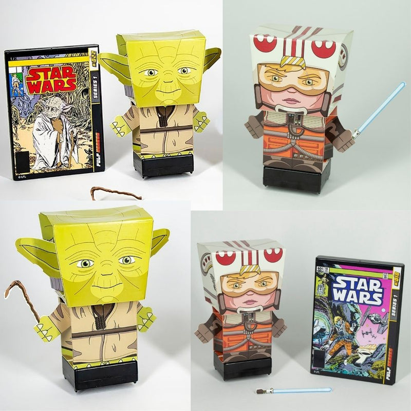 Star Wars 2 Pack Luke and Yoda SnapBot Pulp Heroes Pull Back - Flashpopup.com