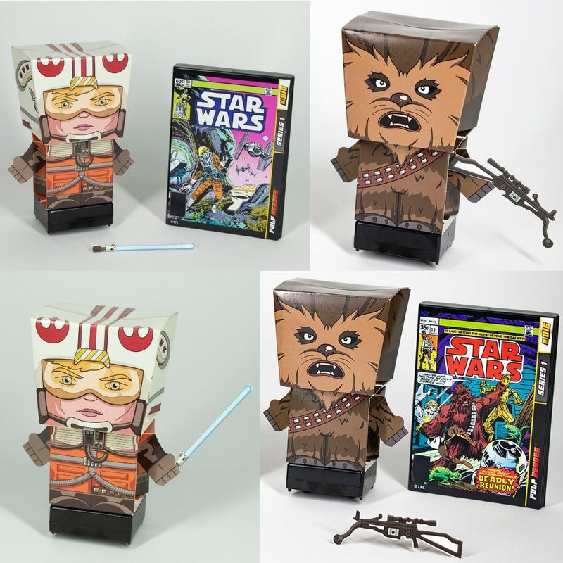 Star Wars 2 Pack Stormtrooper and Chewbacca SnapBot Pulp Heroes Pull Back - Flashpopup.com