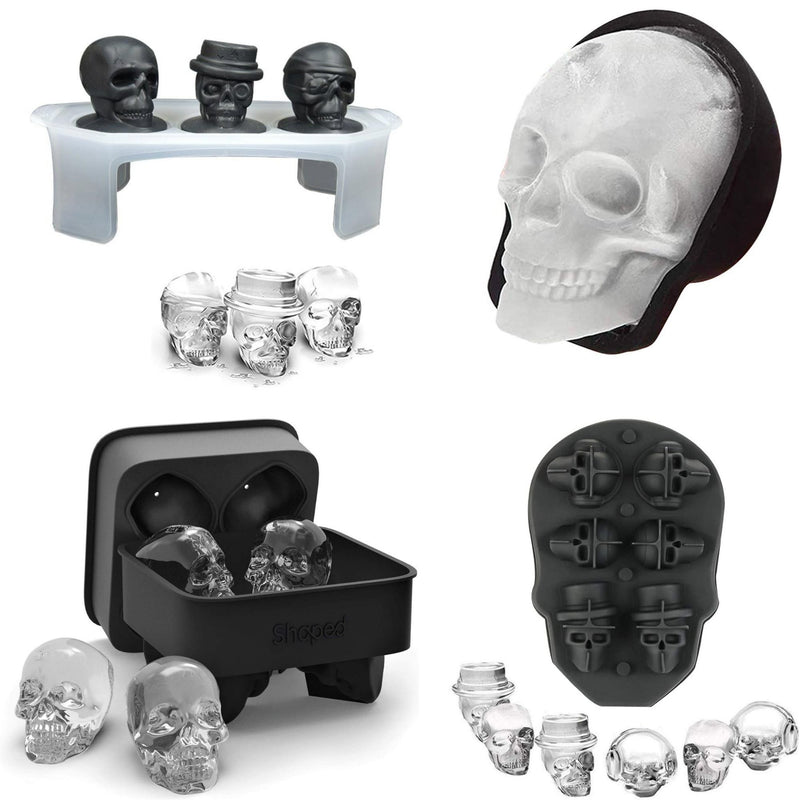 Ice Tray - Assorted Skulls 4 Pack - Modeling Chocolate & Ice - Flashpopup.com