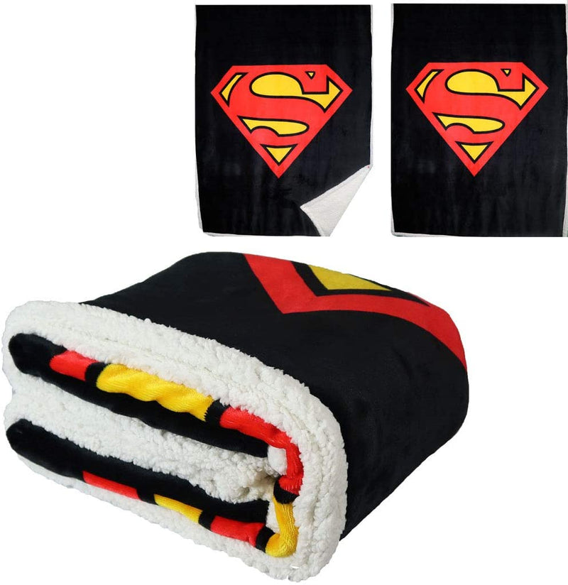 Sherpa Throw Superman Logo 50" x 60" Blanket - Flashpopup.com