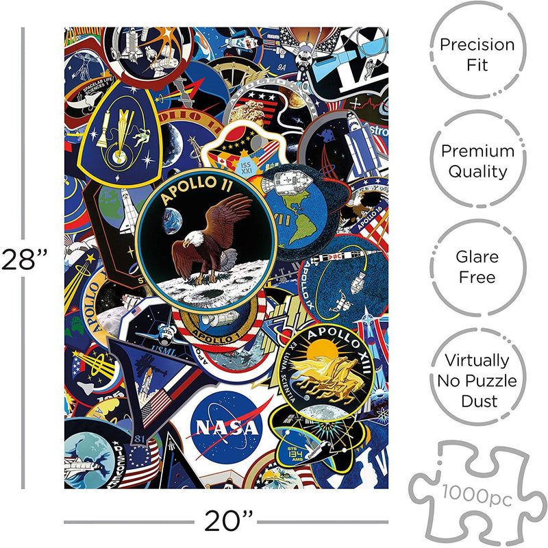 NASA Mission Patches 1000 Piece Puzzle Jigsaw - Flashpopup.com