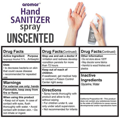 Aromar 1-Piece Hand Sanitizer Fresh Water 70% Alcohol Scented Essential Oils - Flashpopup.com