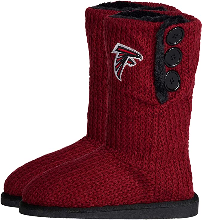 Atlanta Falcons High End Button Boot Slipper - Flashpopup.com