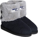 Seattle Seahawks High End Button Boot Slipper - Flashpopup.com