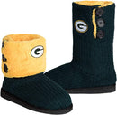 Green Bay Packers High End Button Boot Slipper - Flashpopup.com
