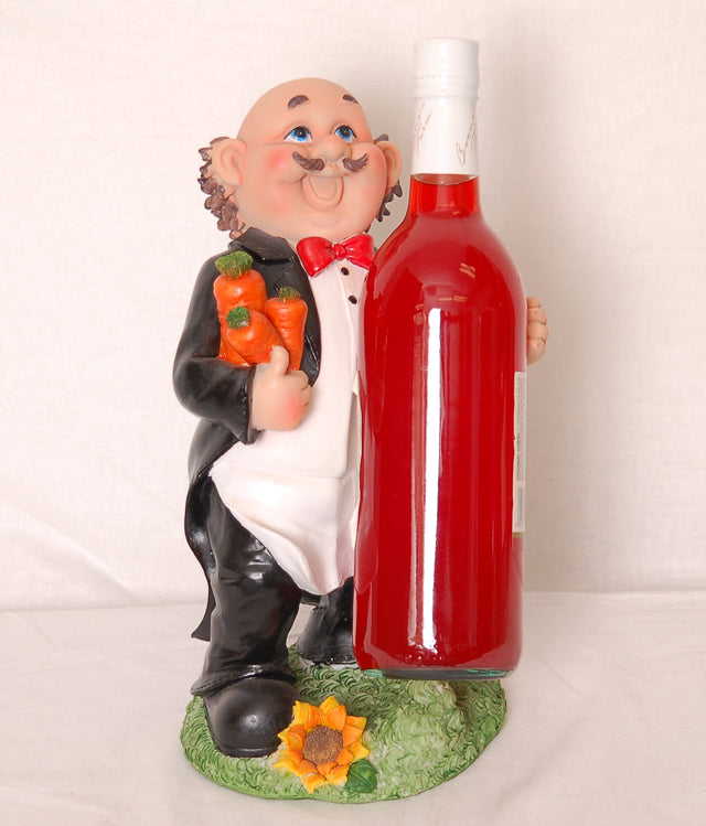 Wine Bheii Waiter With Flower Sculpted Wine Bottle Holder - Flashpopup.com