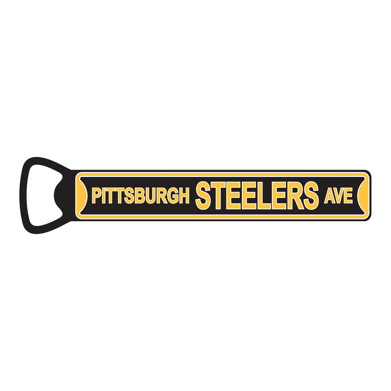 NFL Bottle Opener Pittsburgh Steelers Magnetic Size: 7" x 1" - Flashpopup.com