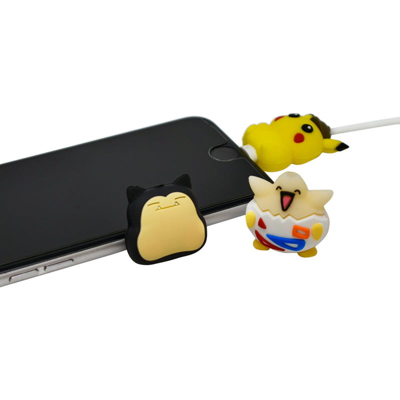 3-pack Cable Protectors Pika, Togepi, & Snorlax Compatible with iPhone & Android Cables - Flashpopup.com