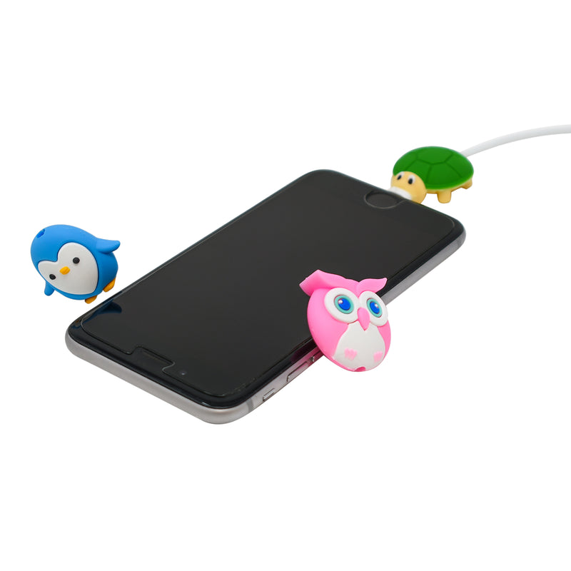 3-pack Cable Protectors Waddlers Compatible with iPhone & Android Cables - Flashpopup.com