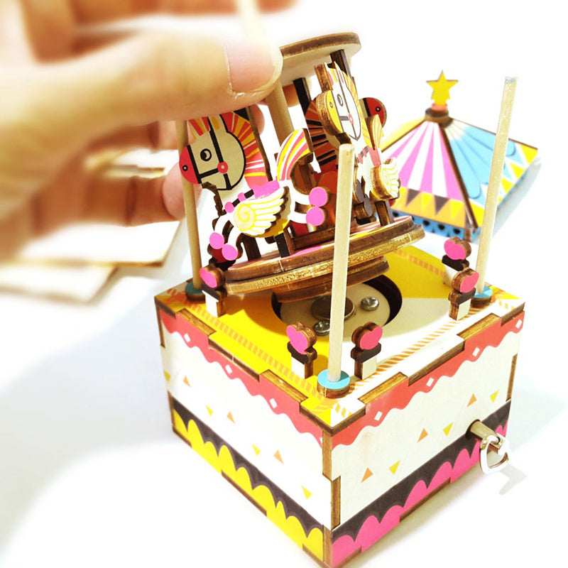 DIY 3D Puzzle 2 Pack - Merry Go Round Music Box and Ferris Wheel